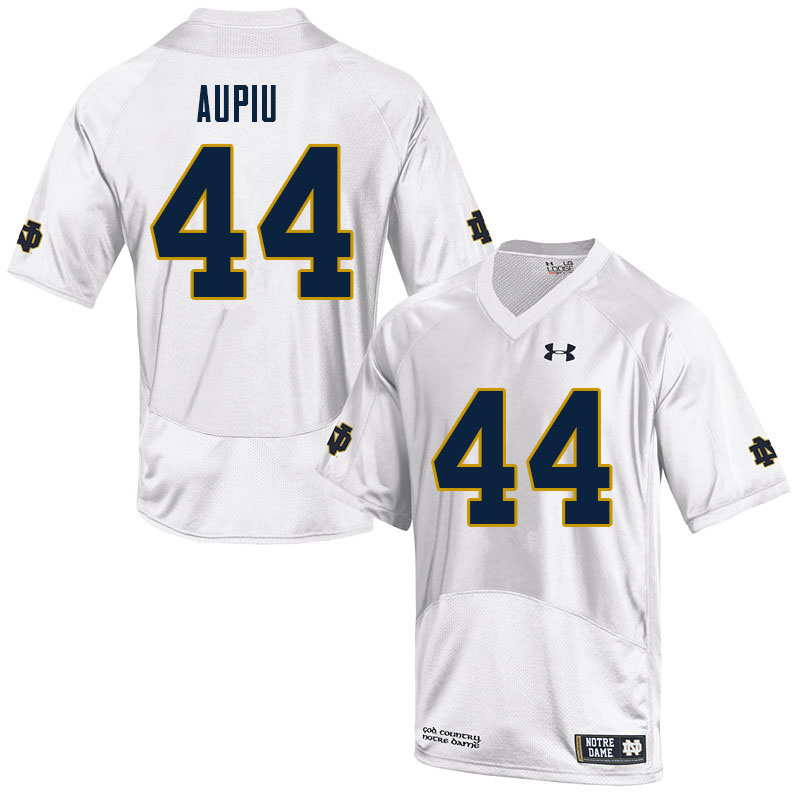 Men's NCAA Notre Dame Fighting Irish #44 Devin Aupiu Stitched College Under Armour Authentic White Football Jersey MF10Q68YV